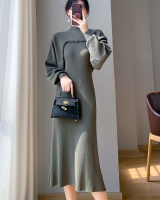 Knitted dress sleeveless dress 2pcs set for women