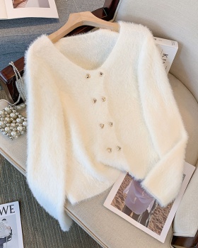 Tender coat imitation of mink velvet tops for women