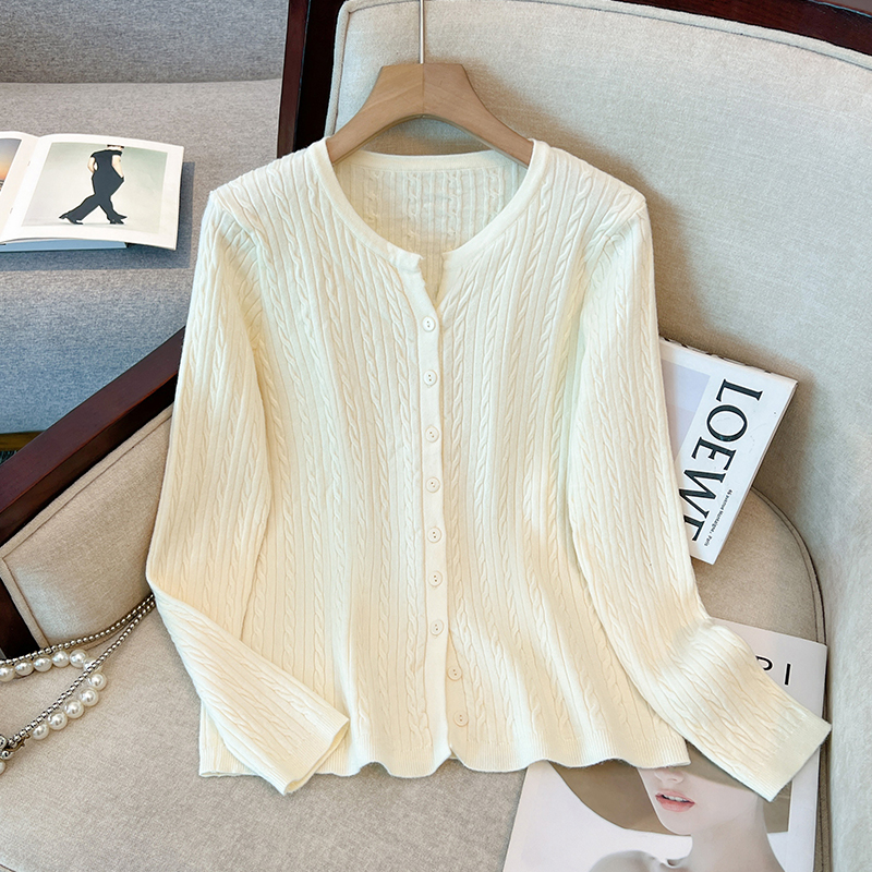 All-match light luxury cardigan knitted minimalist tops