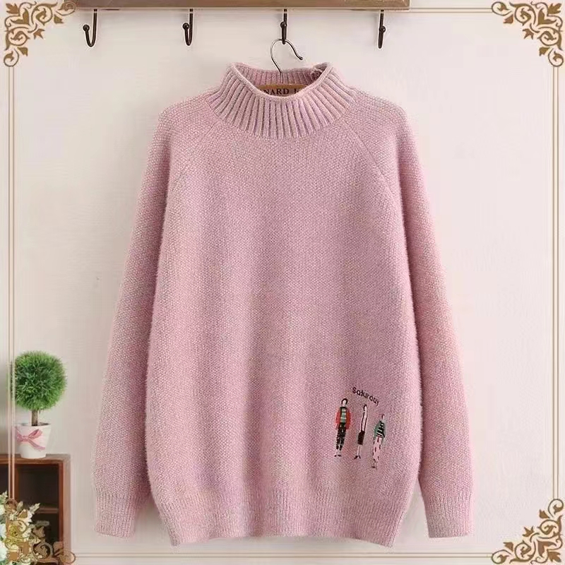 Autumn and winter lazy round neck bottoming loose sweater