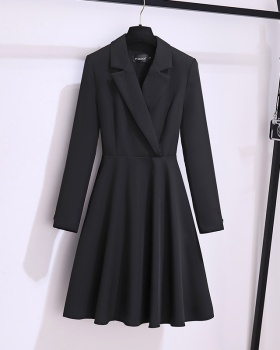 Hepburn style business suit long sleeve dress for women