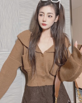 Tender unique sweater retro hooded cardigan for women