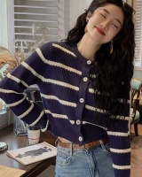 Colors stripe sweater fashionable short tops