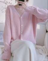 Short loose sweater V-neck autumn and winter tops for women