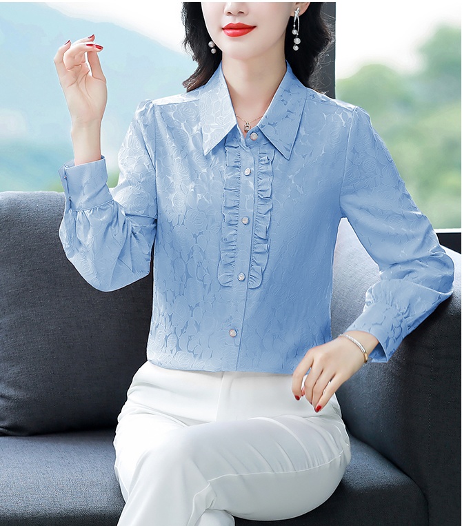 Silk real silk tops Western style shirt for women