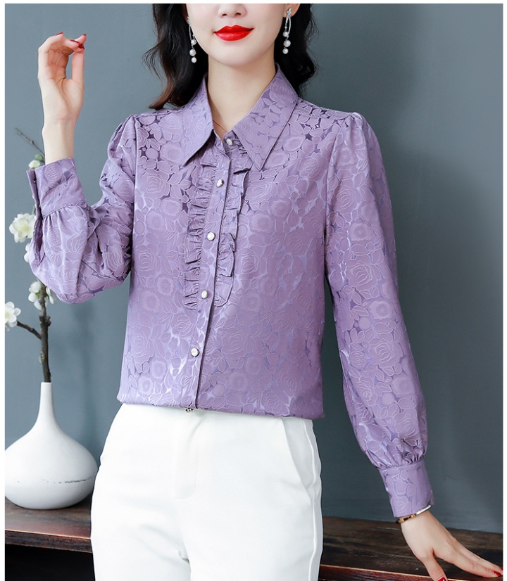 Silk real silk tops Western style shirt for women