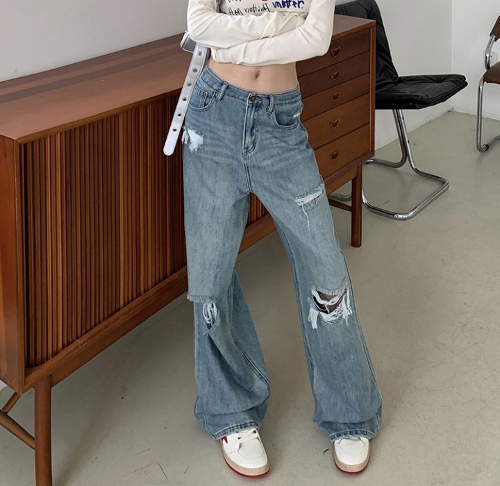 Spicegirl wide leg drape pants high waist autumn jeans