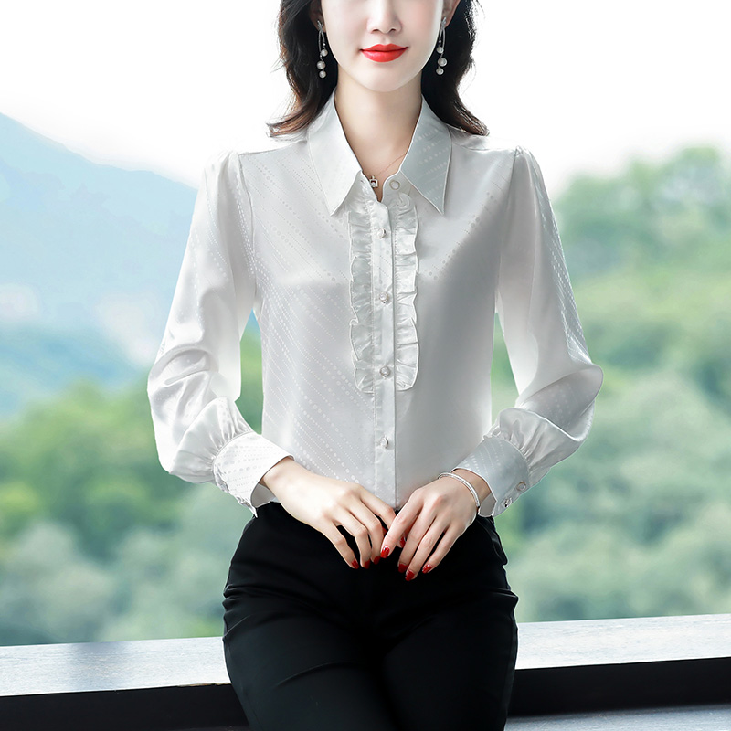 Western style tops fungus collar shirt for women