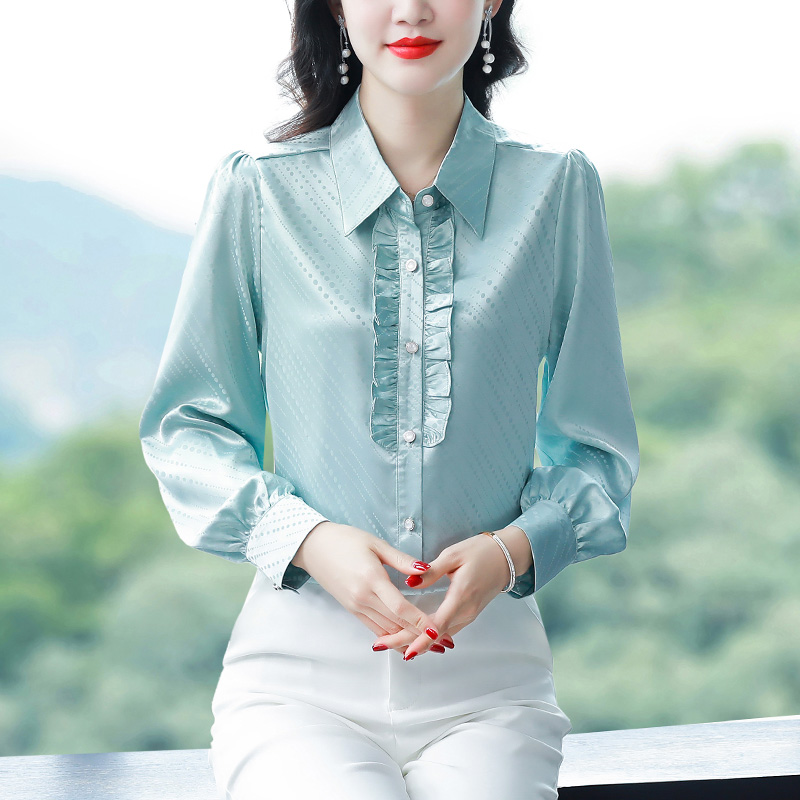 Western style tops fungus collar shirt for women