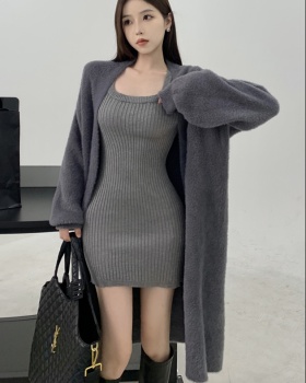 Long sleeve knitted cardigan loose tender coat
