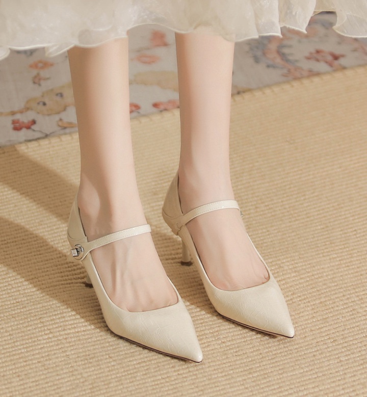 Pointed buckle high-heeled shoes autumn fine-root shoes