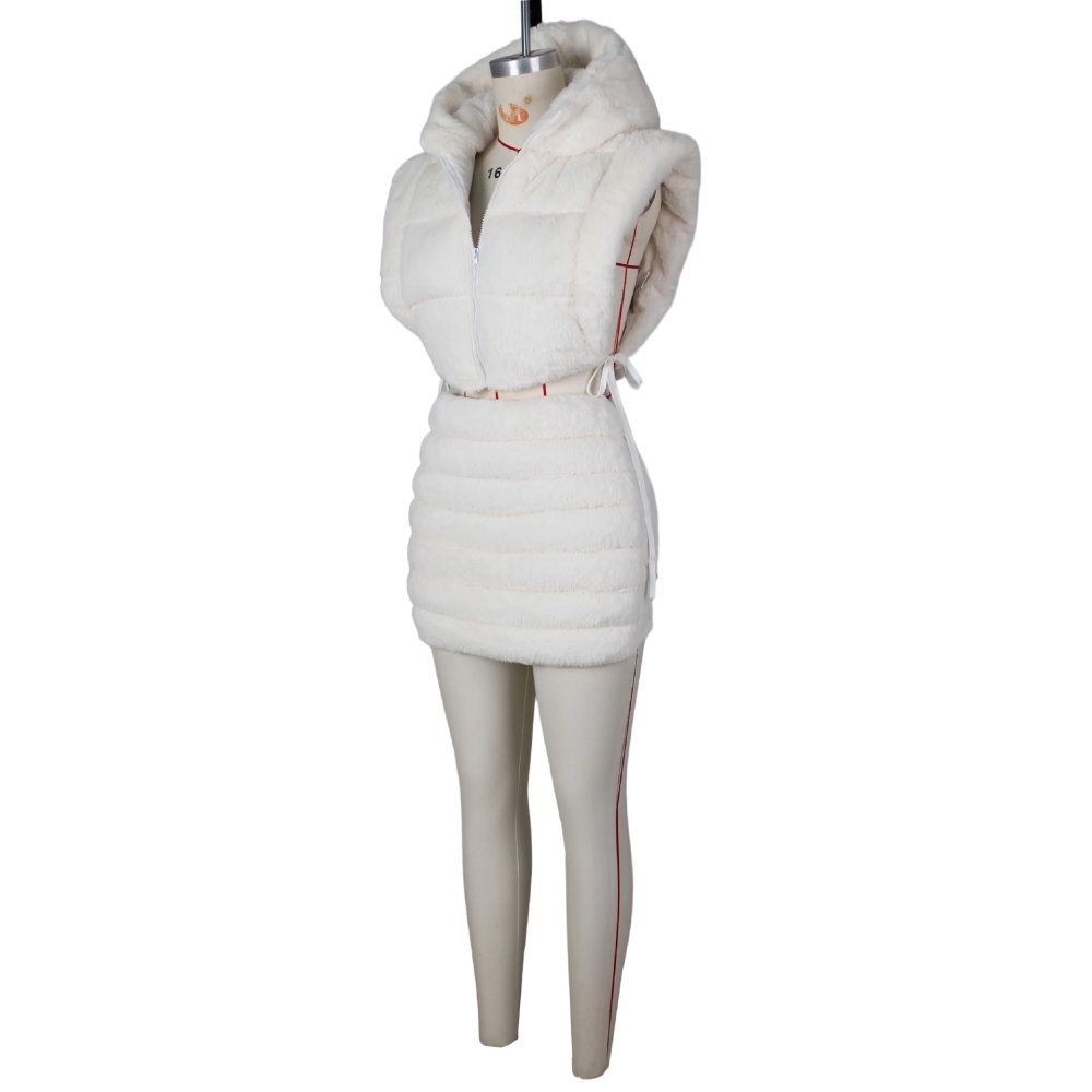 Thermal fashion waistcoat winter faux fur coat for women