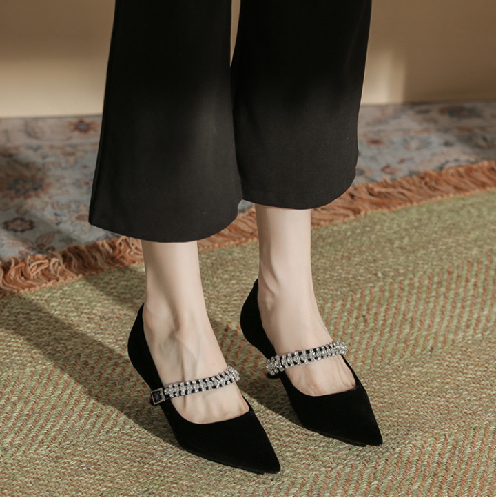 Broadcloth shoes low high-heeled shoes
