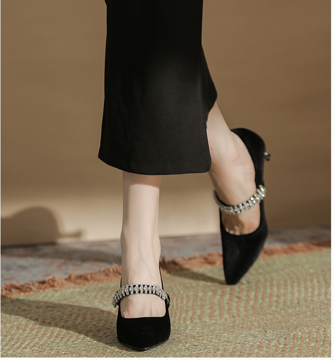 Broadcloth shoes low high-heeled shoes