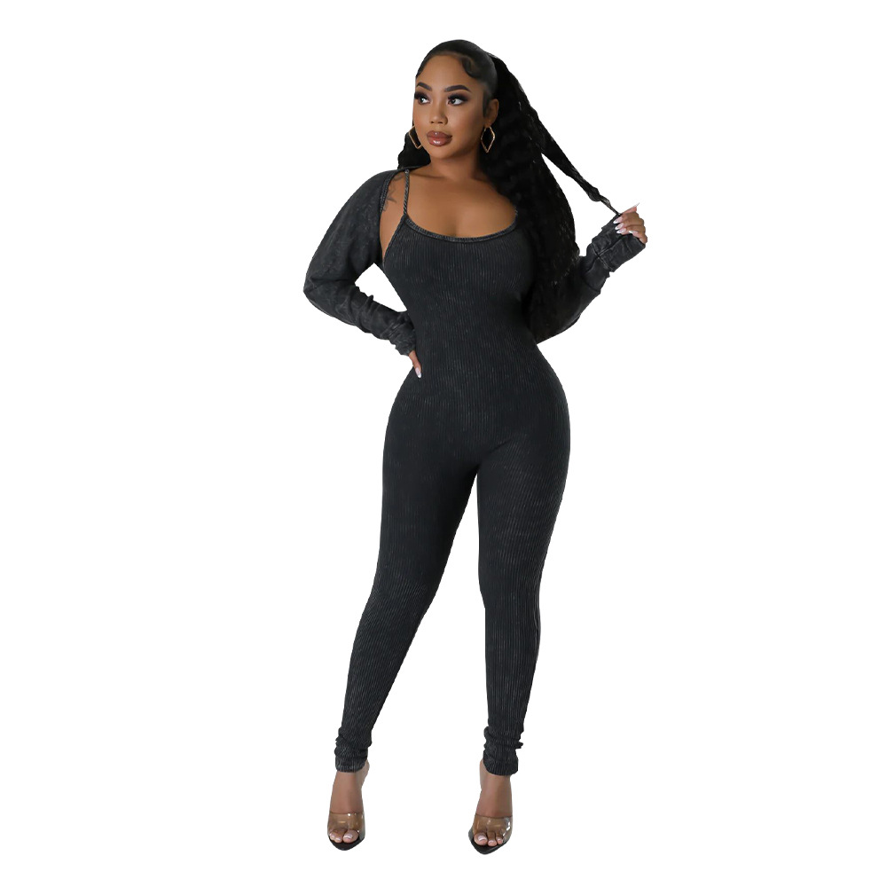 Sexy sling tight European style jumpsuit a set for women