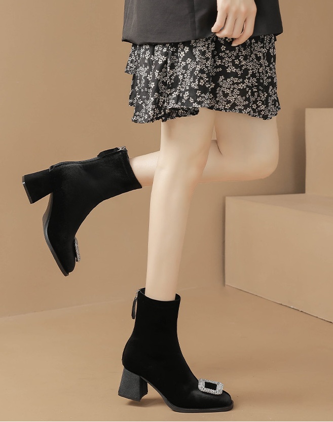 Broadcloth short boots autumn and winter women's boots