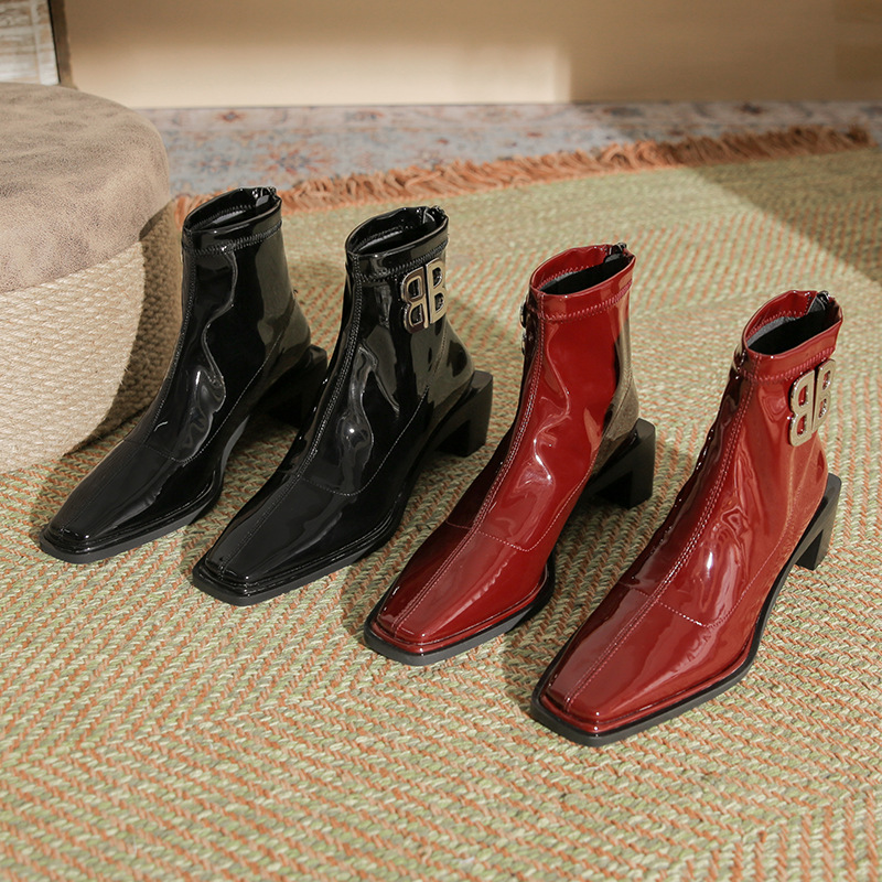 Wine-red martin boots special short boots for women