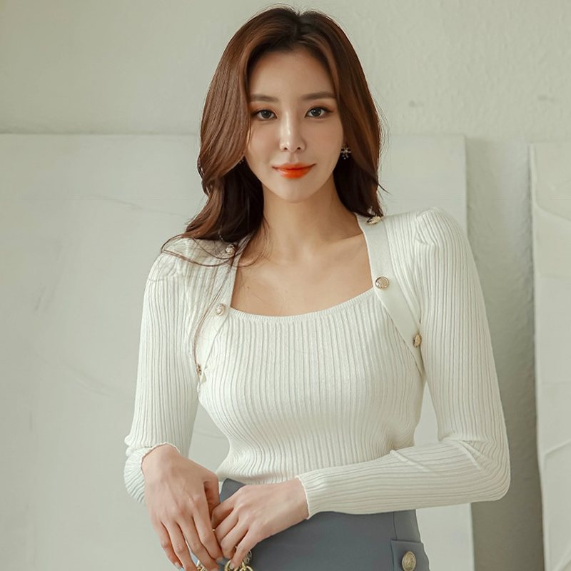 Knitted tops sexy bottoming shirt for women