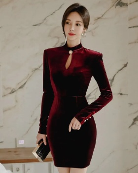 Sexy Korean style slim short autumn and winter dress