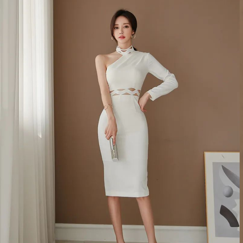 Korean style slim formal dress temperament dress