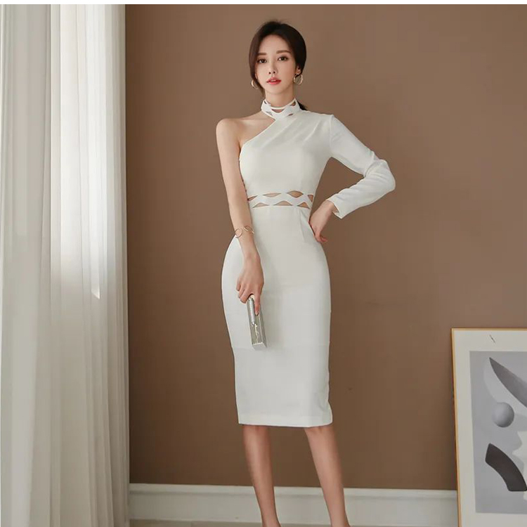 Korean style slim formal dress temperament dress
