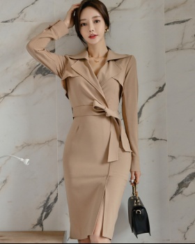 Frenum slim business suit pinched waist dress