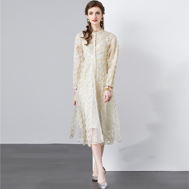 Light luxury elegant France style lady dress 2pcs set