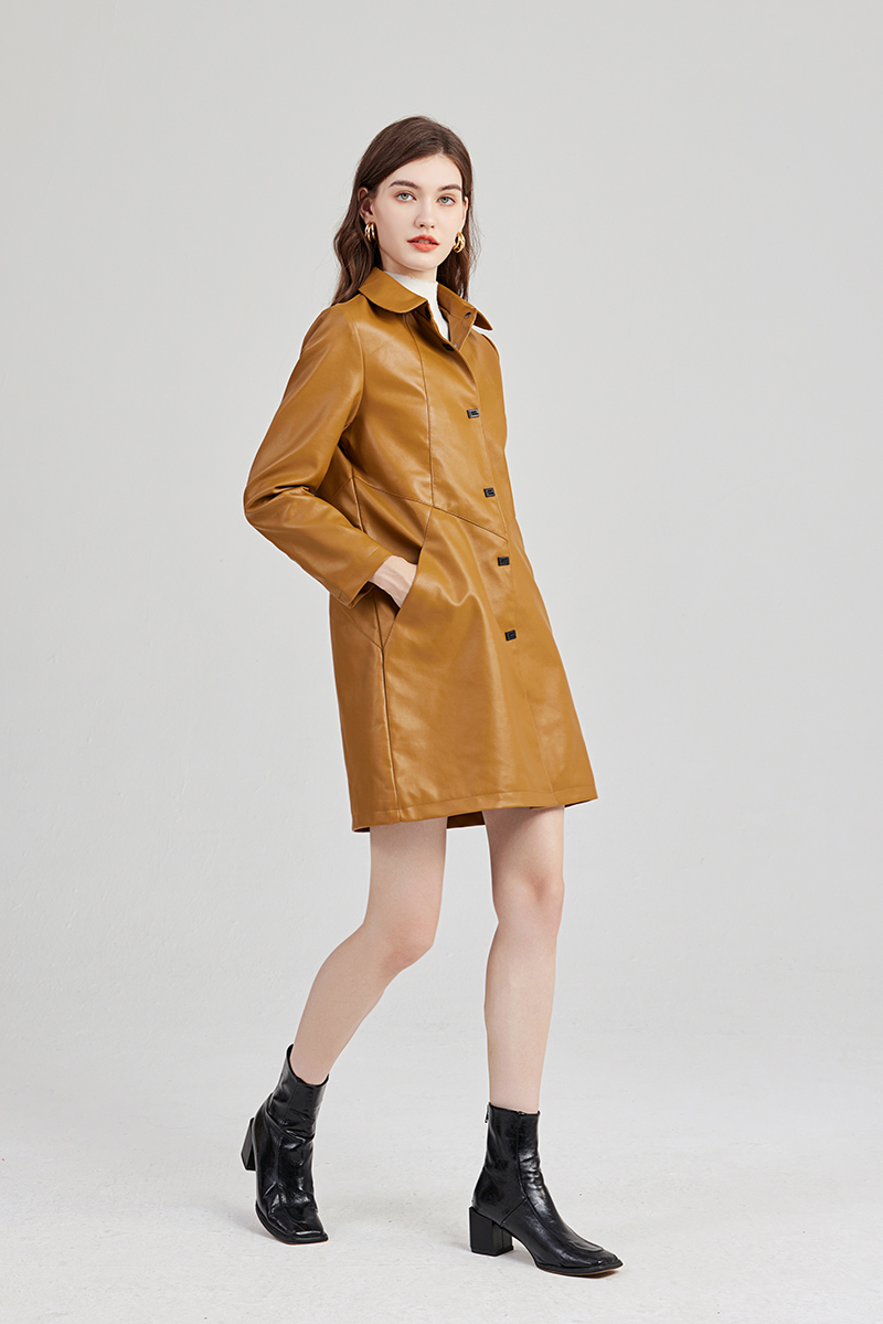 All-match PU coat small lapel temperament leather coat