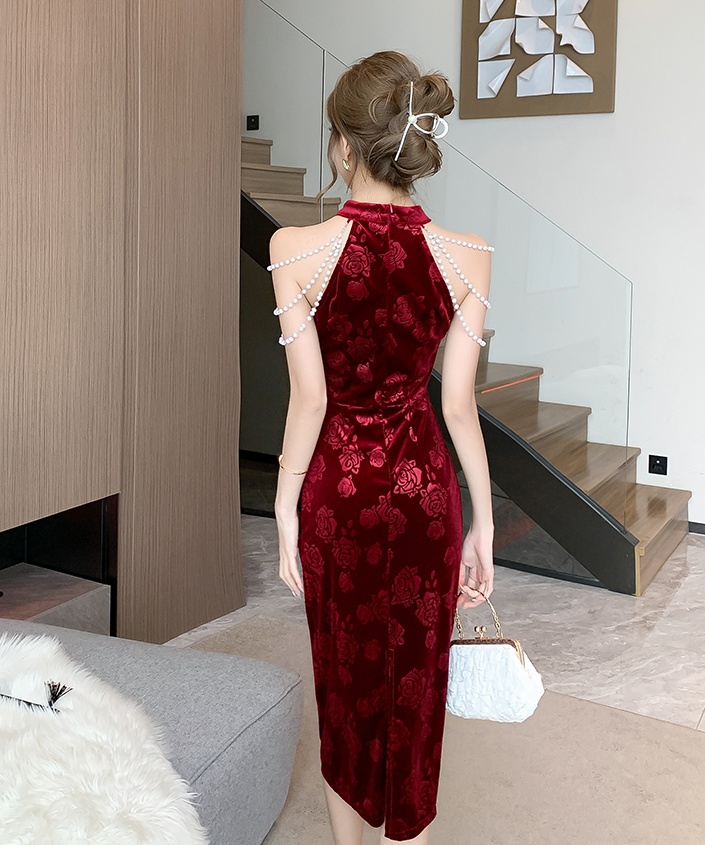 Sexy slim formal dress France style long dress for women