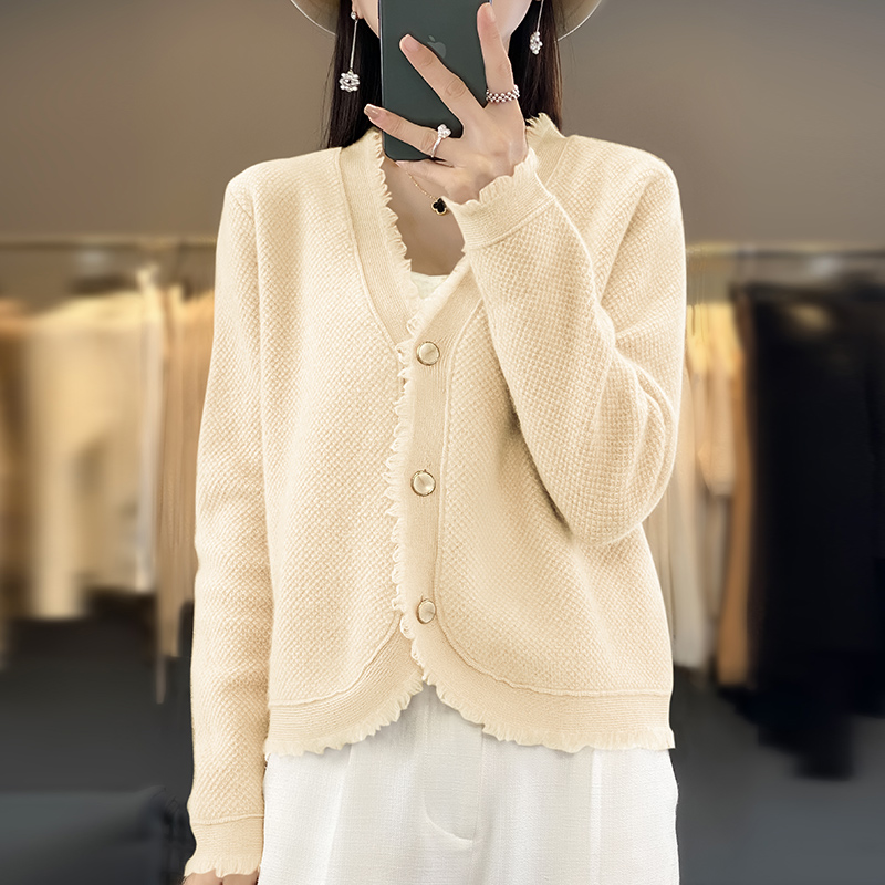 White cardigan autumn sweater for women