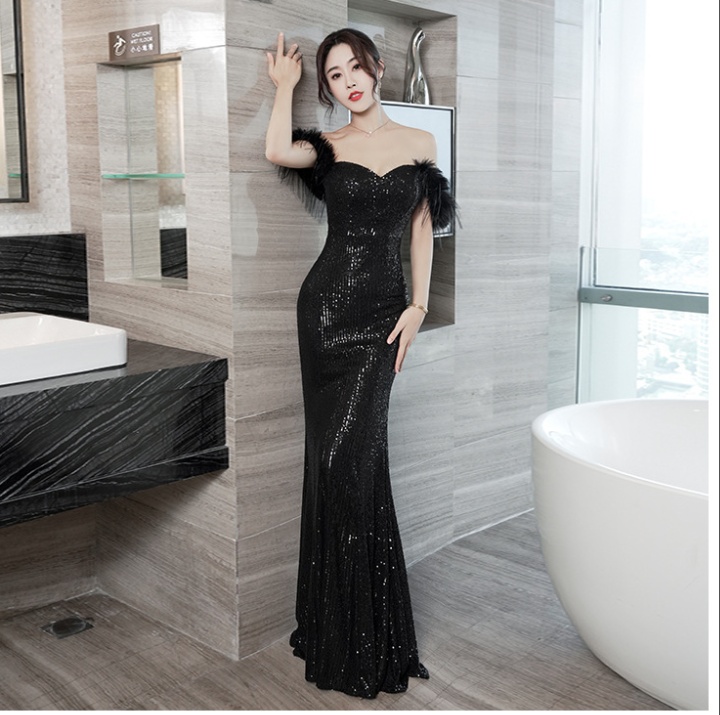 Autumn and winter ladies long sexy evening dress