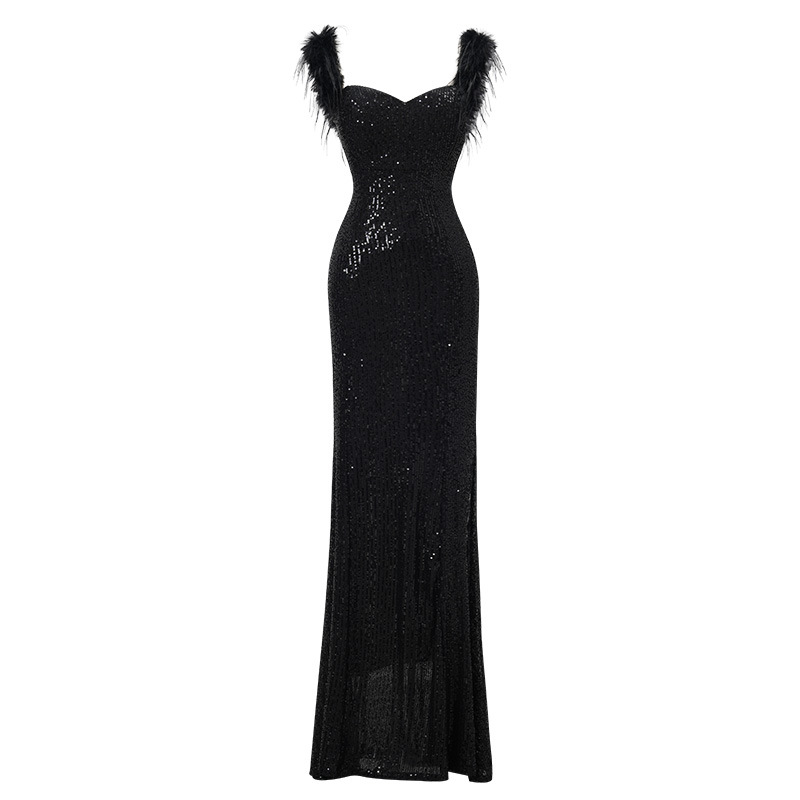 Autumn and winter ladies long sexy evening dress