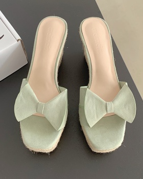 High-heeled spring shoes slipsole slippers