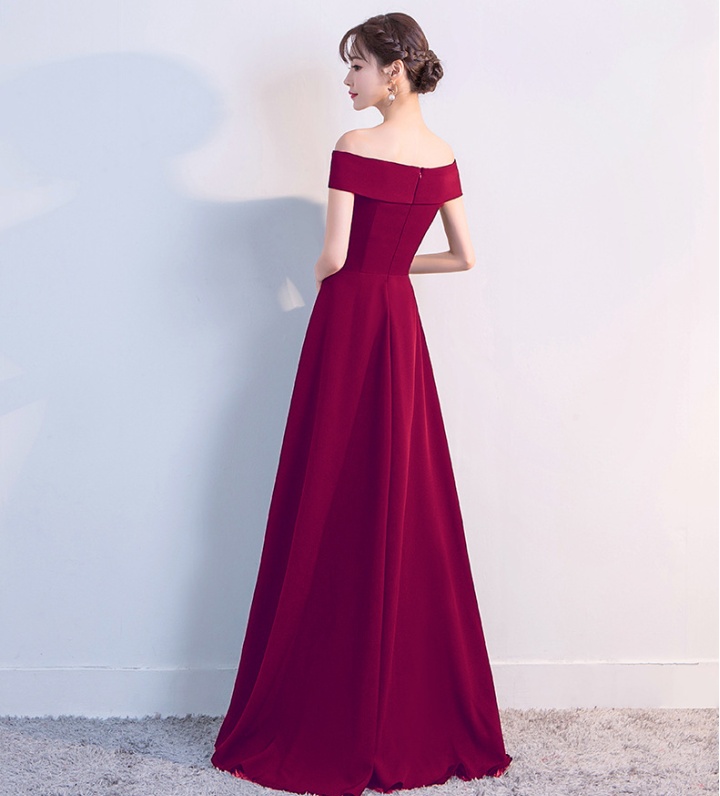 Flat shoulder dress long formal dress for women