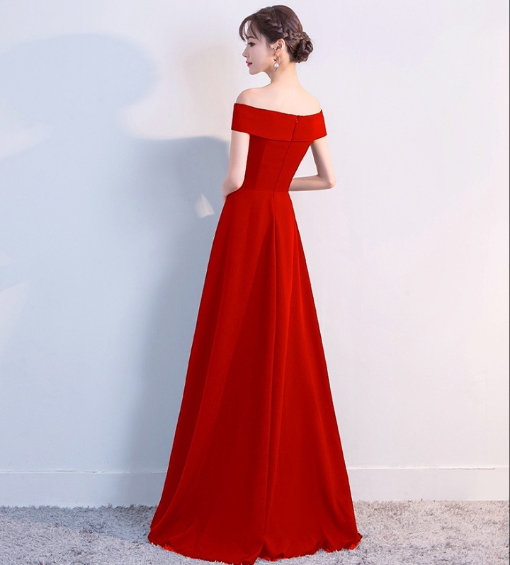 Flat shoulder dress long formal dress for women