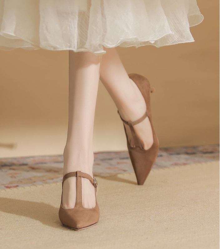 Retro shoes fine-root high-heeled shoes for women