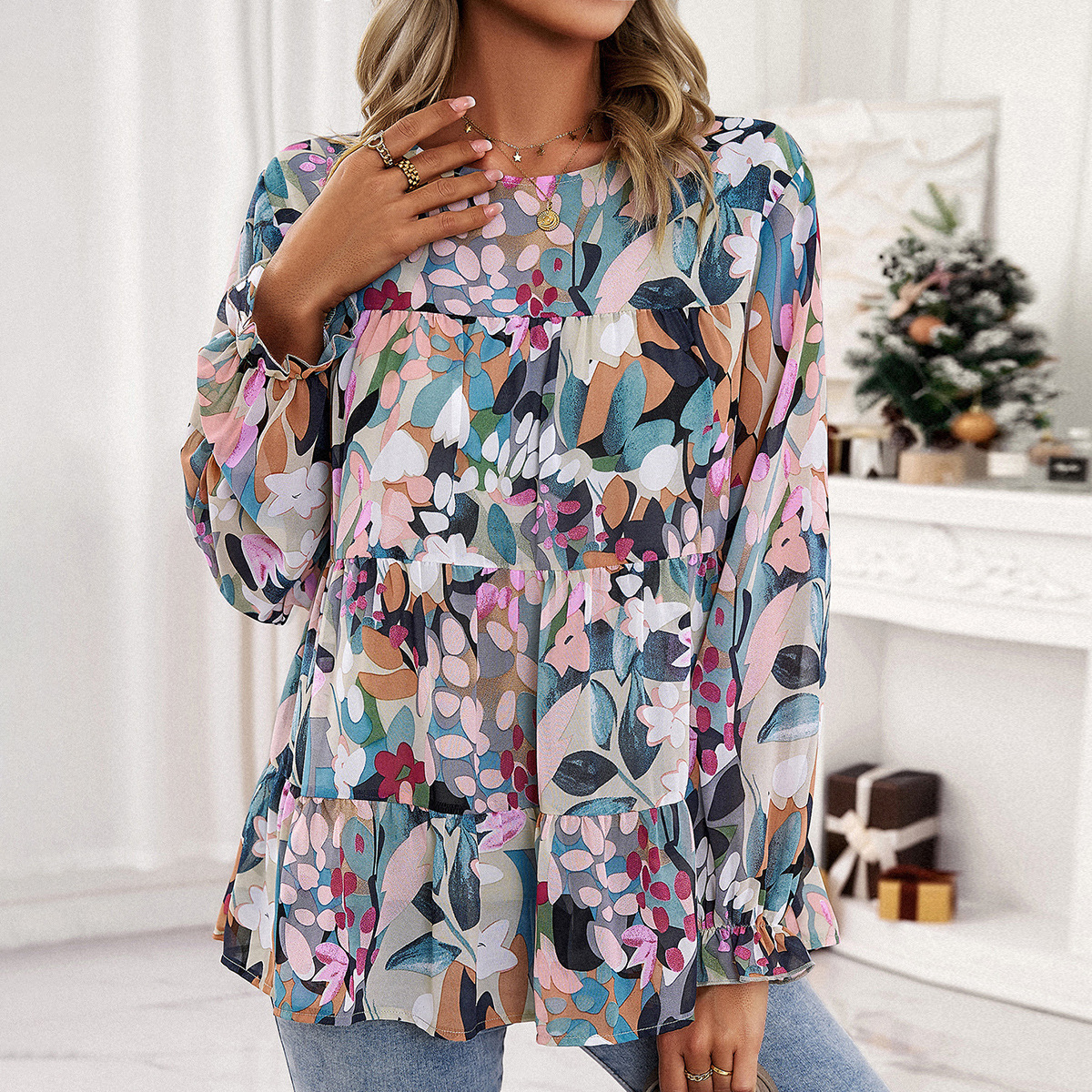 European style autumn and winter printing tops