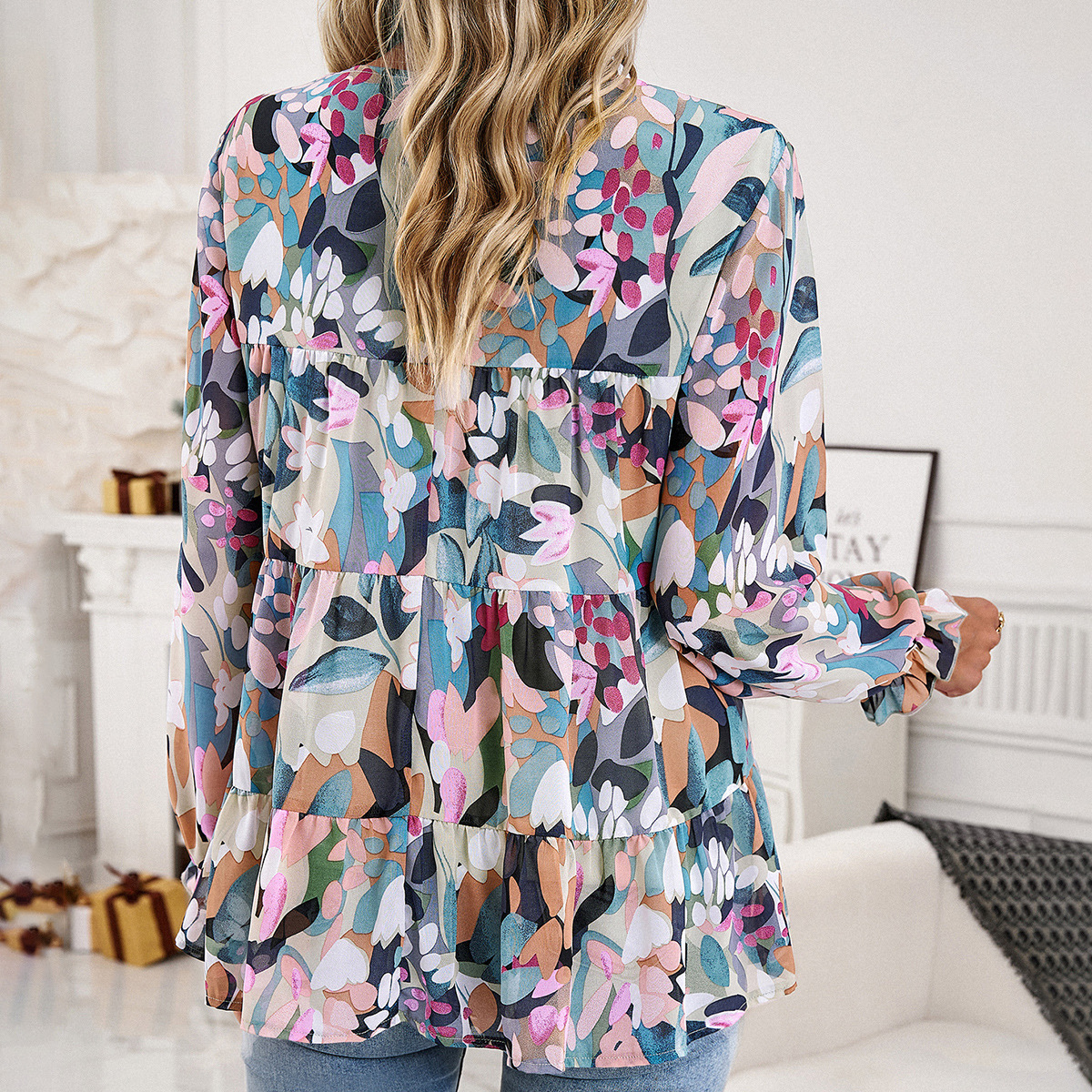 European style autumn and winter printing tops