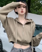 Fashion double zip coat spicegirl hooded hoodie for women