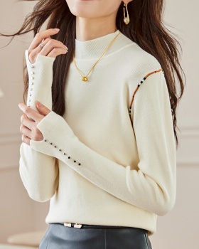 Half high collar bottoming shirt sweater for women