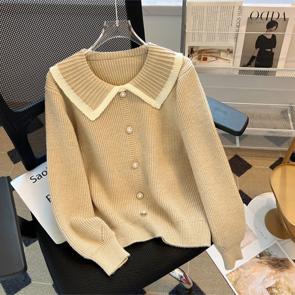 Fat temperament doll collar autumn sweater for women