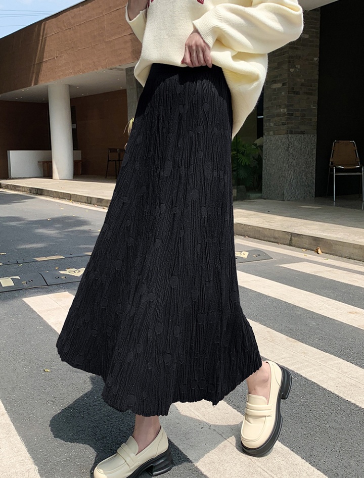 Korean style slim skirt A-line winter long dress for women