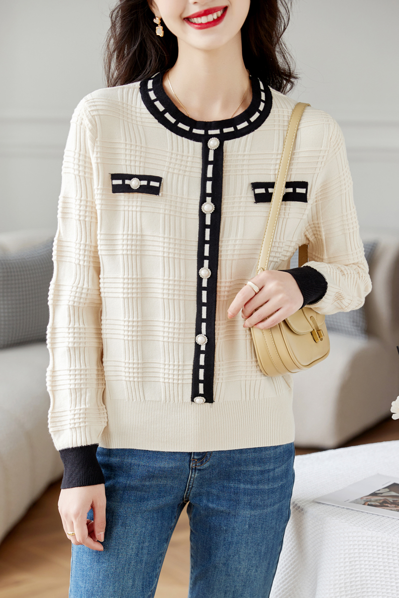 Korean style sweater round neck tops for women