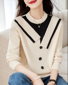 Thick Pseudo-two autumn and winter unique sweater