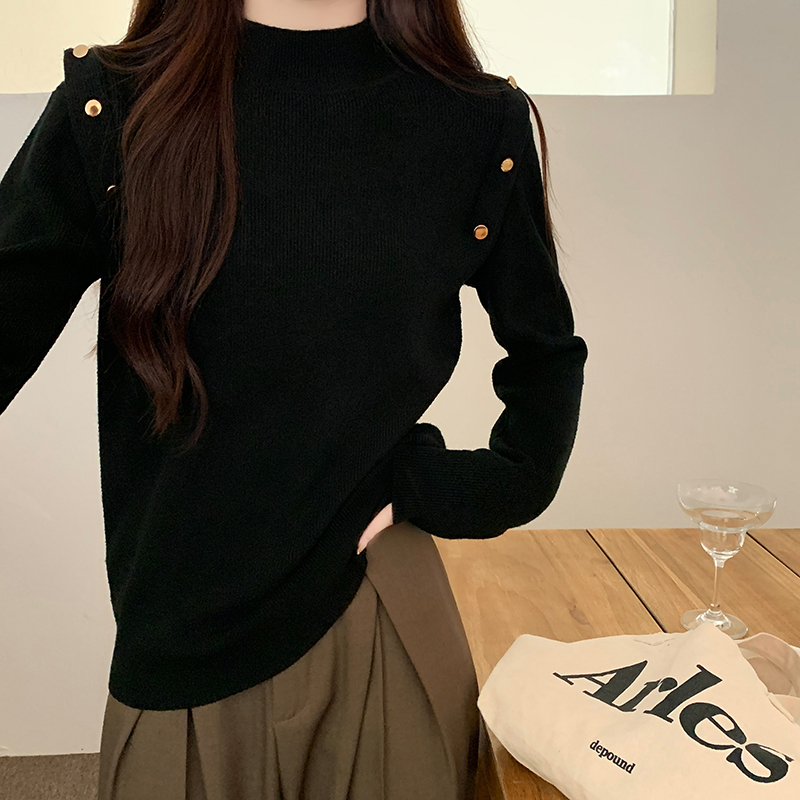 Buckle bottoming shirt autumn and winter tops