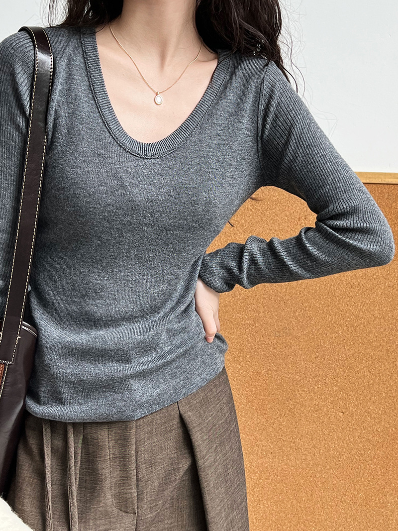 Slim bottoming shirt wool sweater for women