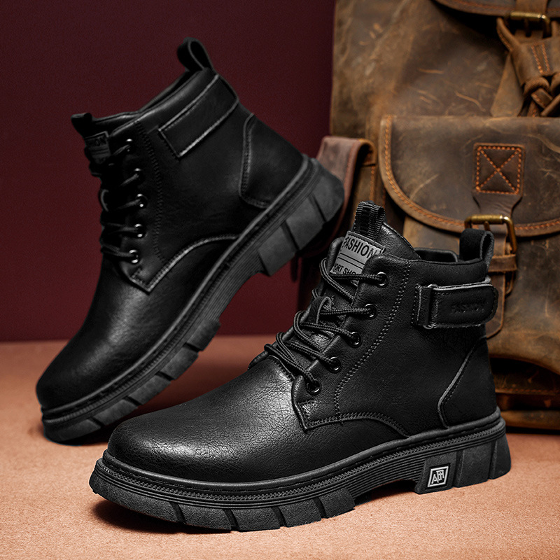 British style work clothing high-heeled boots for men