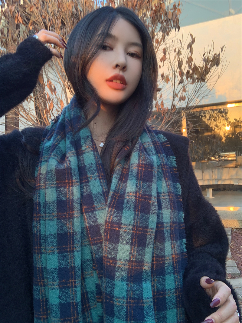 Retro thermal long Korean style scarves for women