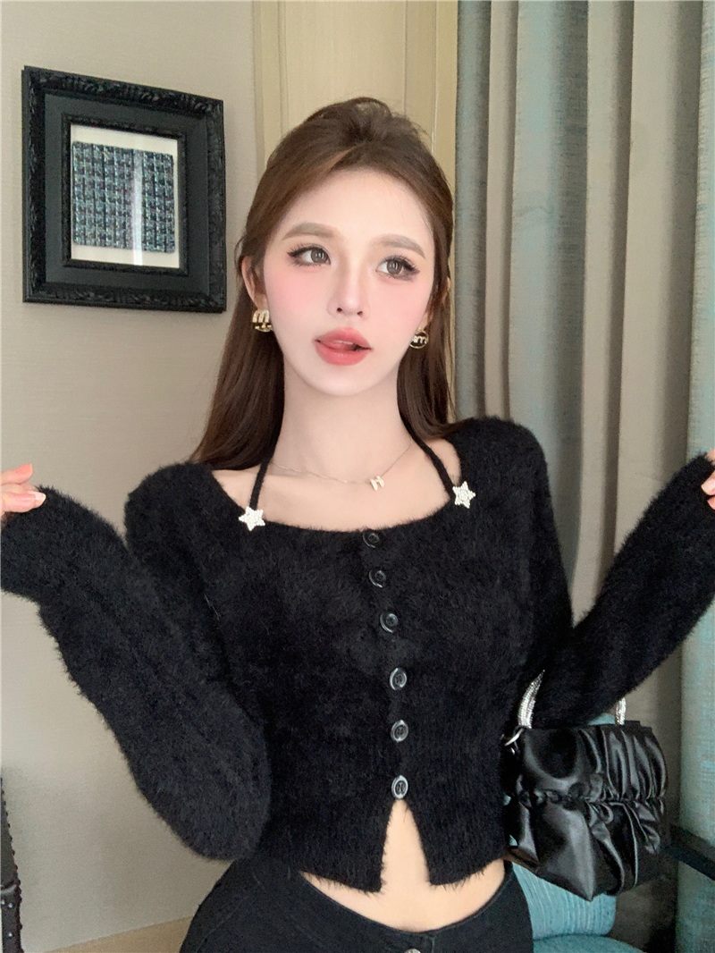 Short clavicle tops enticement autumn cardigan for women