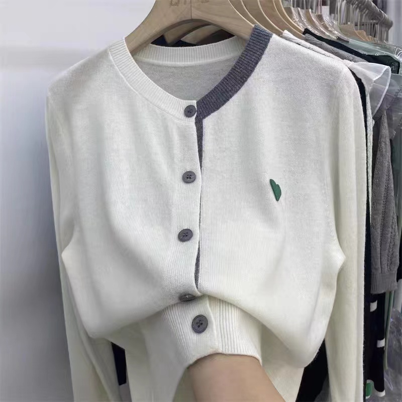 Wool loose patch tops mixed colors bottoming sweater for women